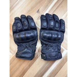 Indian Motorcycle Black Leather Mesh Motorcycle Riding Gloves Men's Size XXL